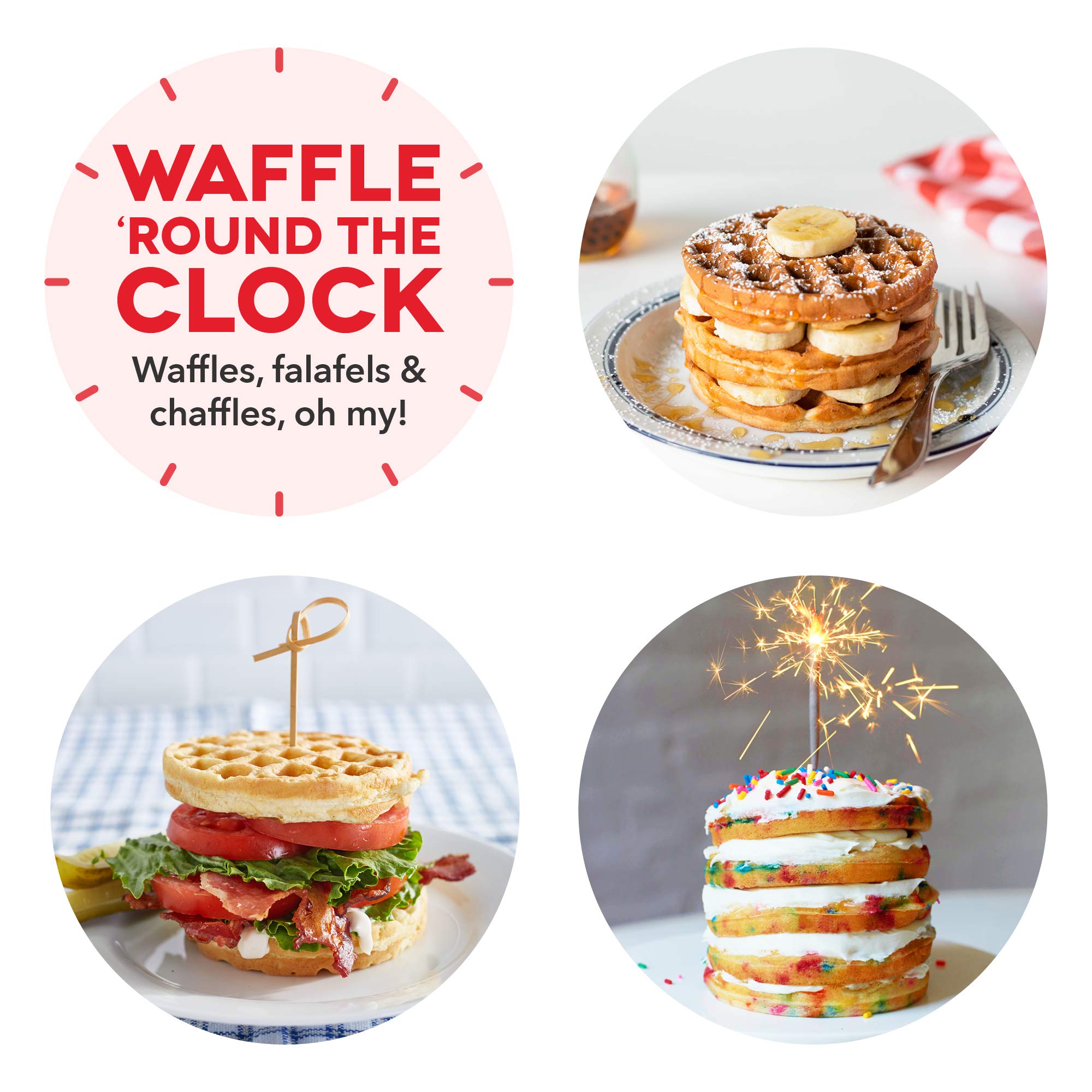 Dash Dmw001Sl Mini Maker For Individual Waffles, Hash Browns, Keto Chaffles With Easy To Clean, Non-Stick Surfaces, 4 Inch, Silv